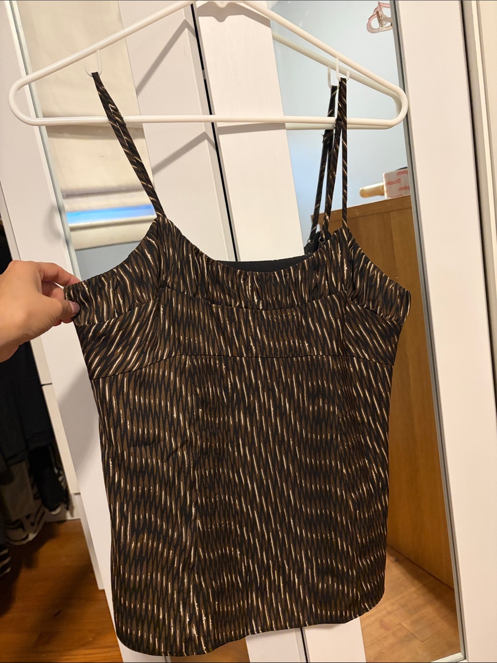 Banana Republic Black & Gold Metallic-Stripe Camisole